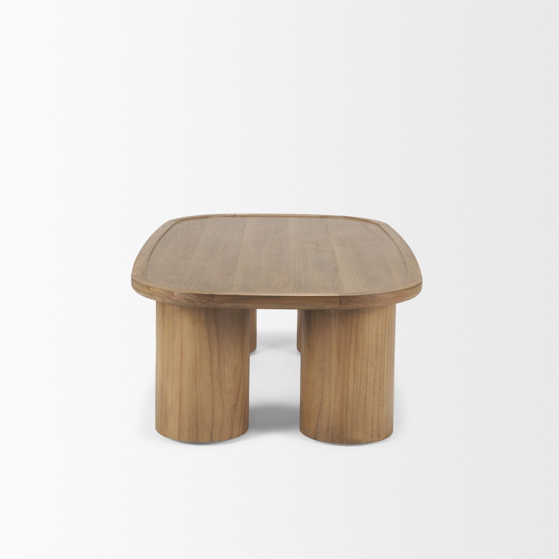 55" Natural Wood Scandinavian Oval Coffee Table