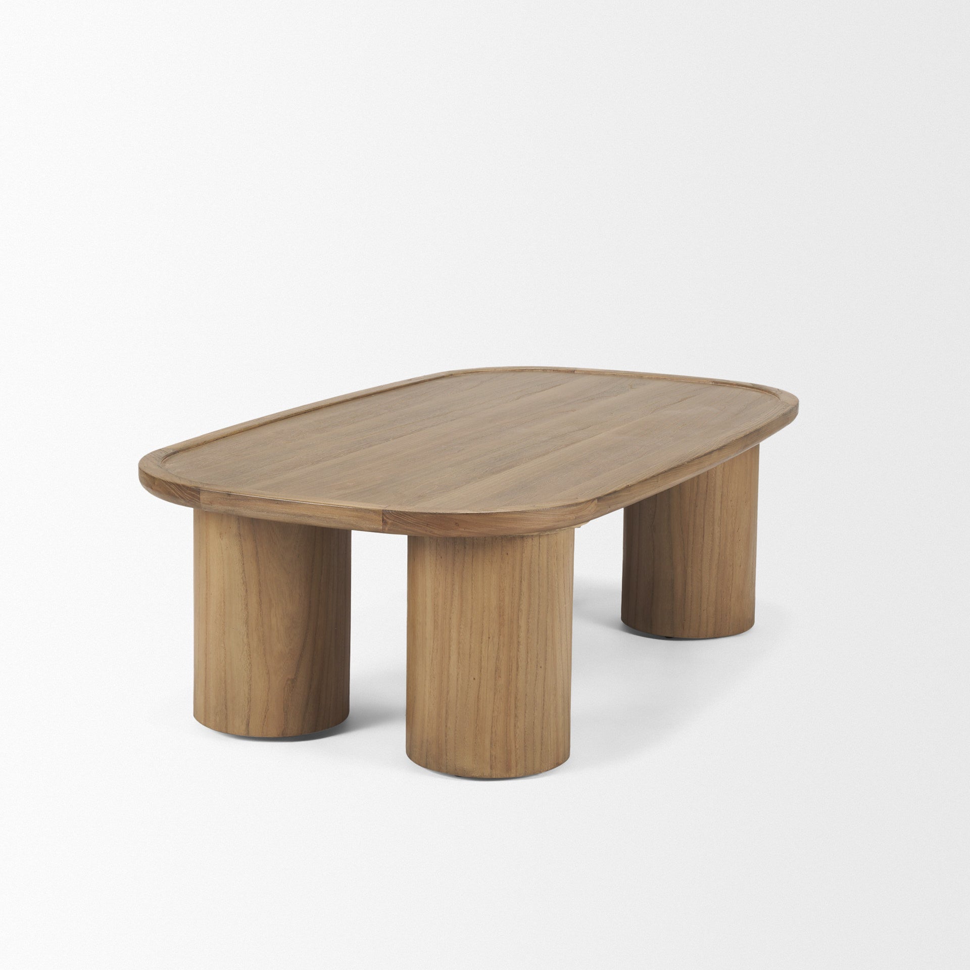 55" Natural Wood Scandinavian Oval Coffee Table