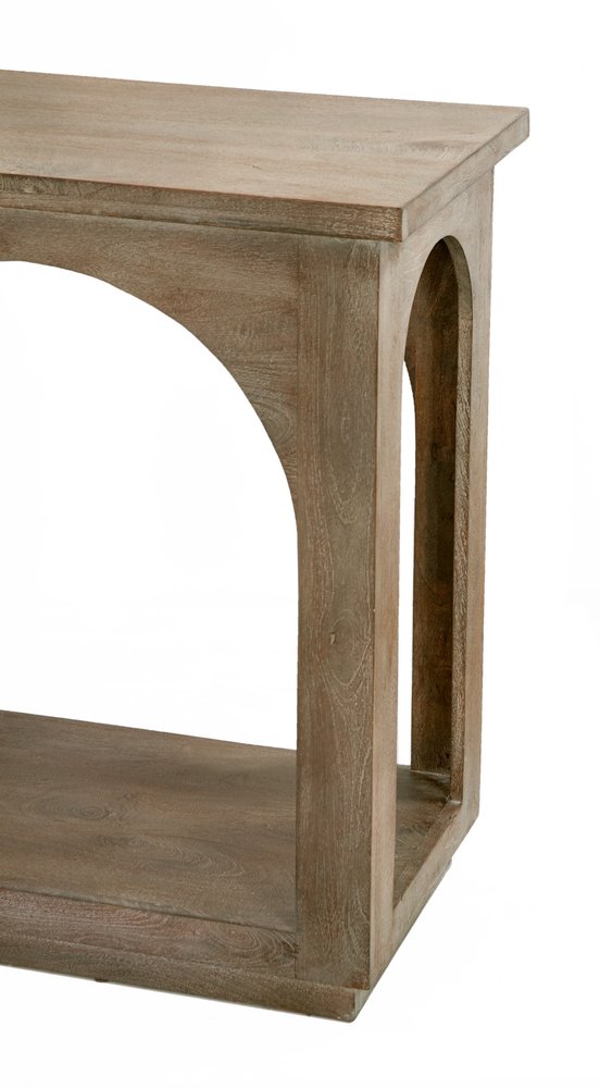77" Brown Arch Wood Console Table