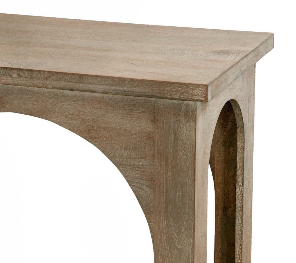 77" Brown Arch Wood Console Table