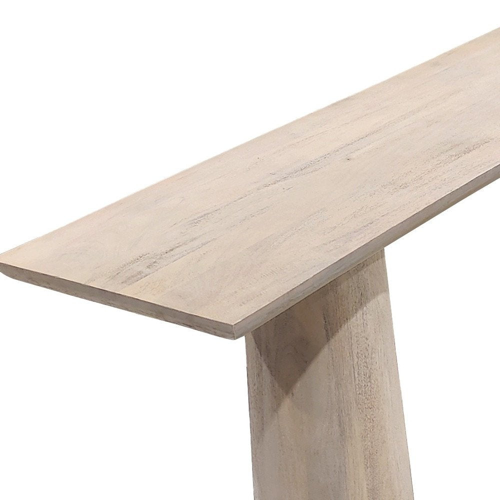 72" Natural Double Pedestal Wood Console Table