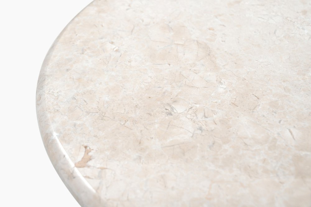 24" Marble Round Fin End Table