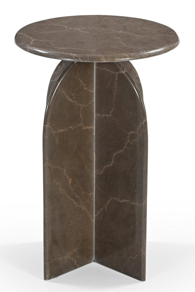 24" Marble Round Fin End Table