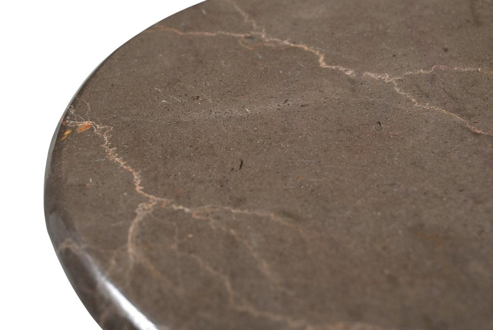 24" Marble Round Fin End Table
