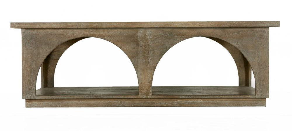 59" Brown Modern Arched Coffee Table