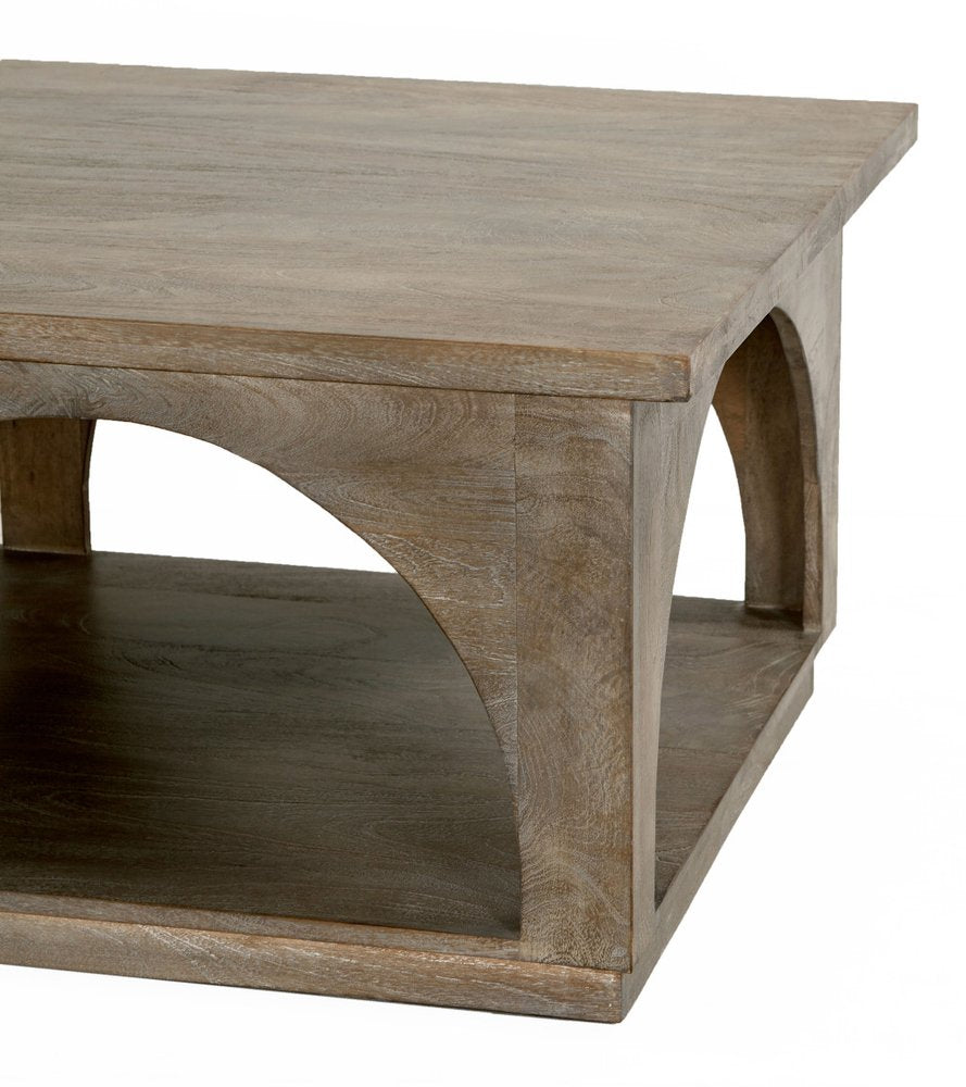 59" Brown Modern Arched Coffee Table