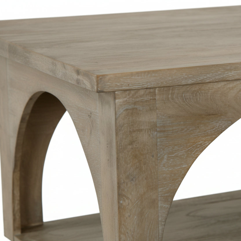 59" Brown Modern Arched Coffee Table