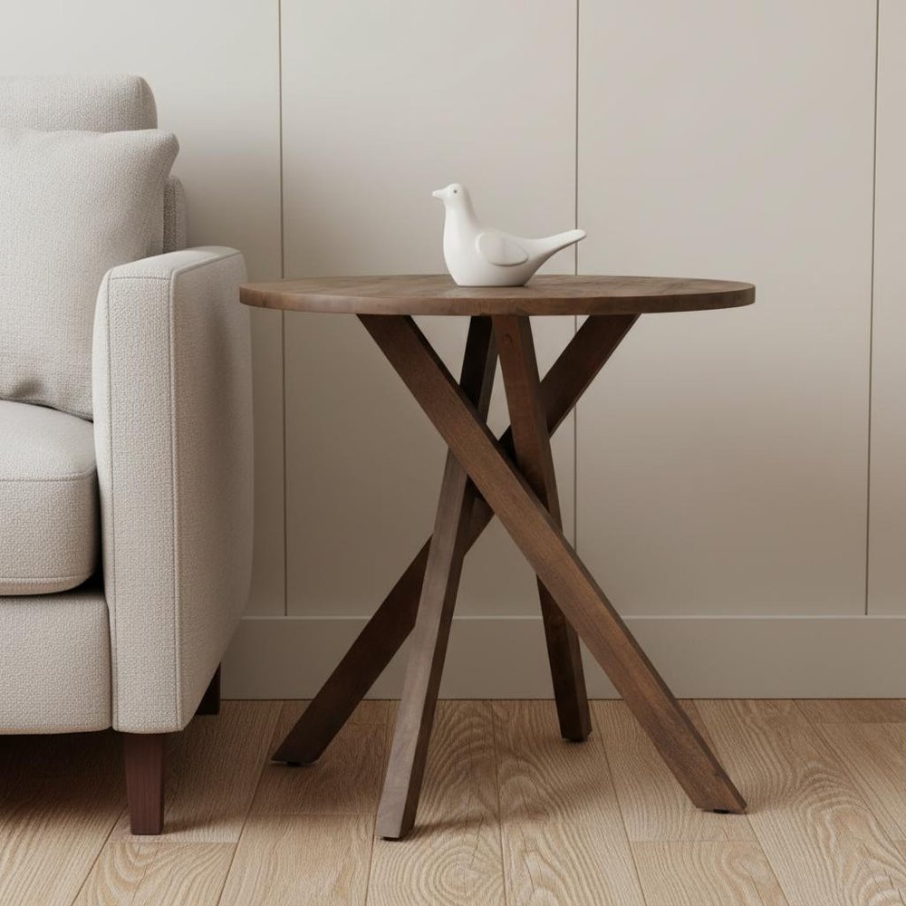 30" Wood Spider Leg End Table