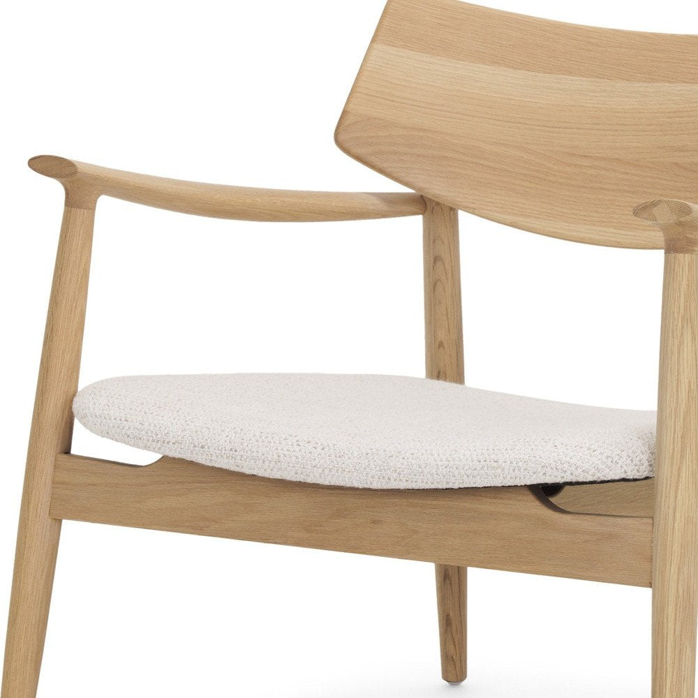 27" Cream and Natural Brown Scandinavian Armchair