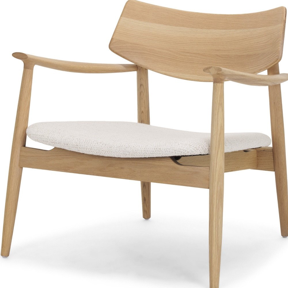 27" Cream and Natural Brown Scandinavian Armchair