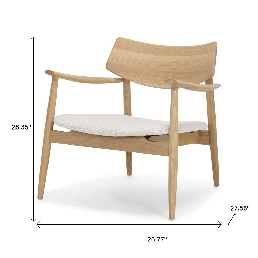 27" Cream and Natural Brown Scandinavian Armchair