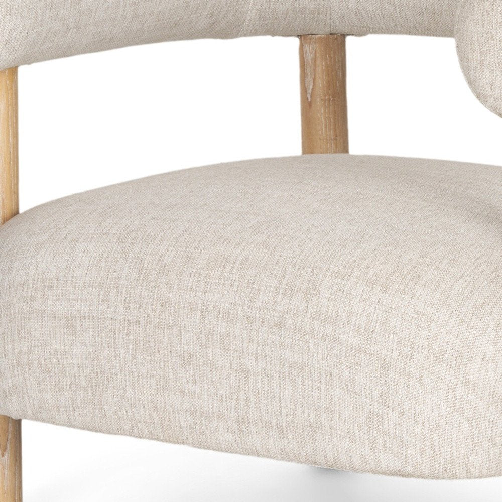 37" Cream Modern Scandinavian Barrel Chair
