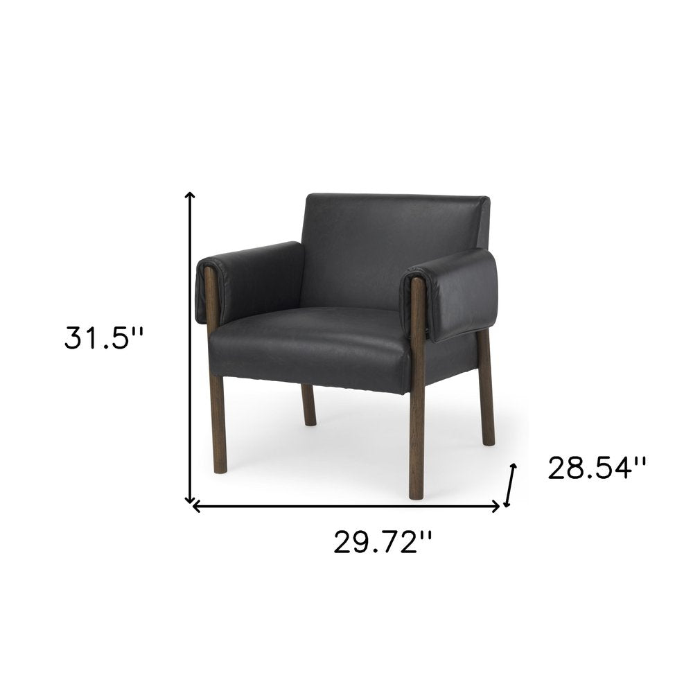 30" Faux Leather Arm Wrapped Accent Chair