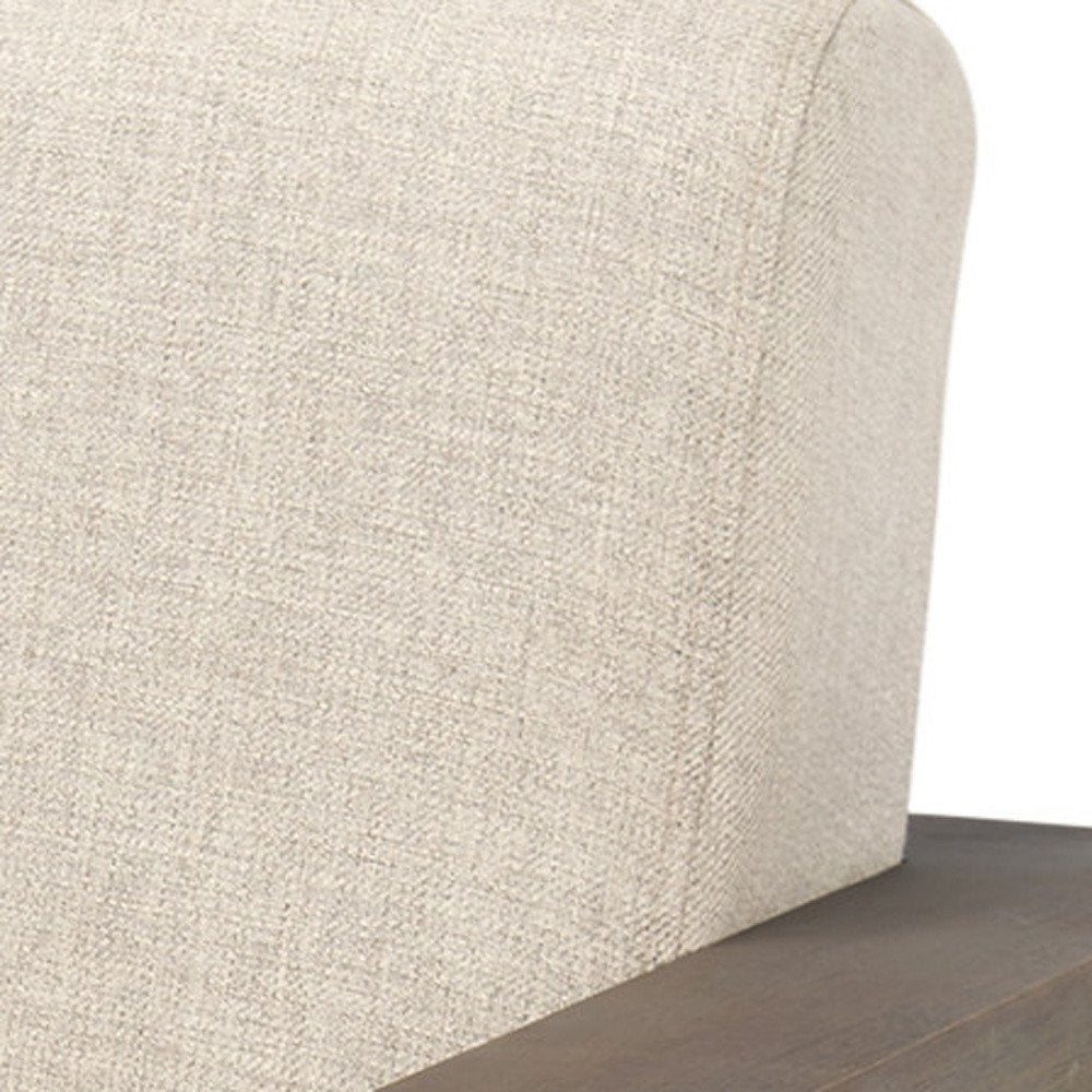 35" Cream and Brown Modern Lounge Chair