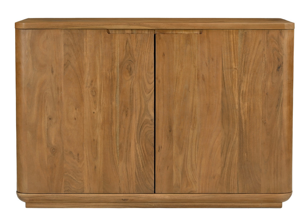48" Natural Wood 2-Door Coastal Cabinet