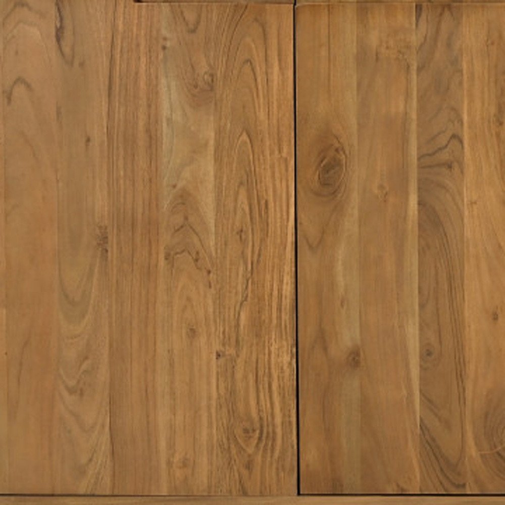 72" Natural Wood 4-Door Coastal Sideboard
