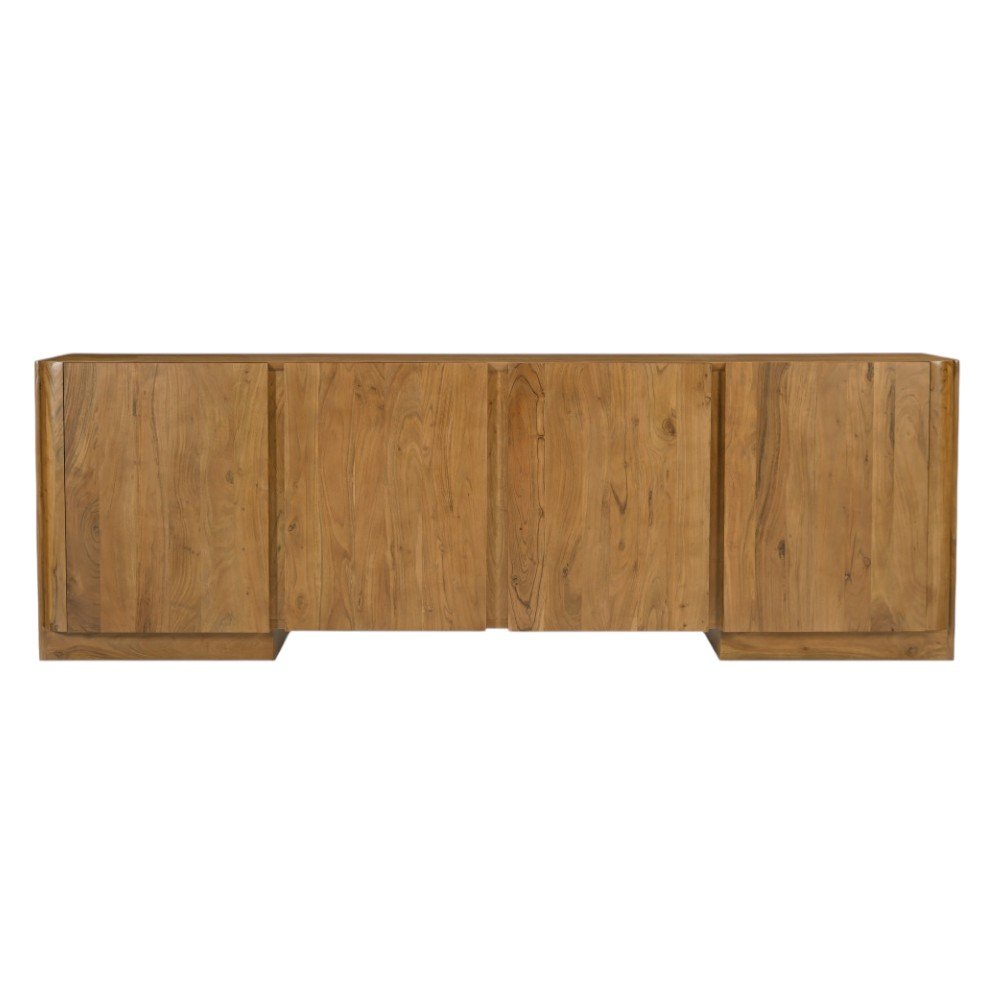 96" Brown 4-Door Wood Scandinavian Sideboard