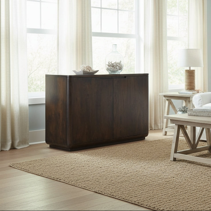 48" Natural Wood 2-Door Coastal Cabinet