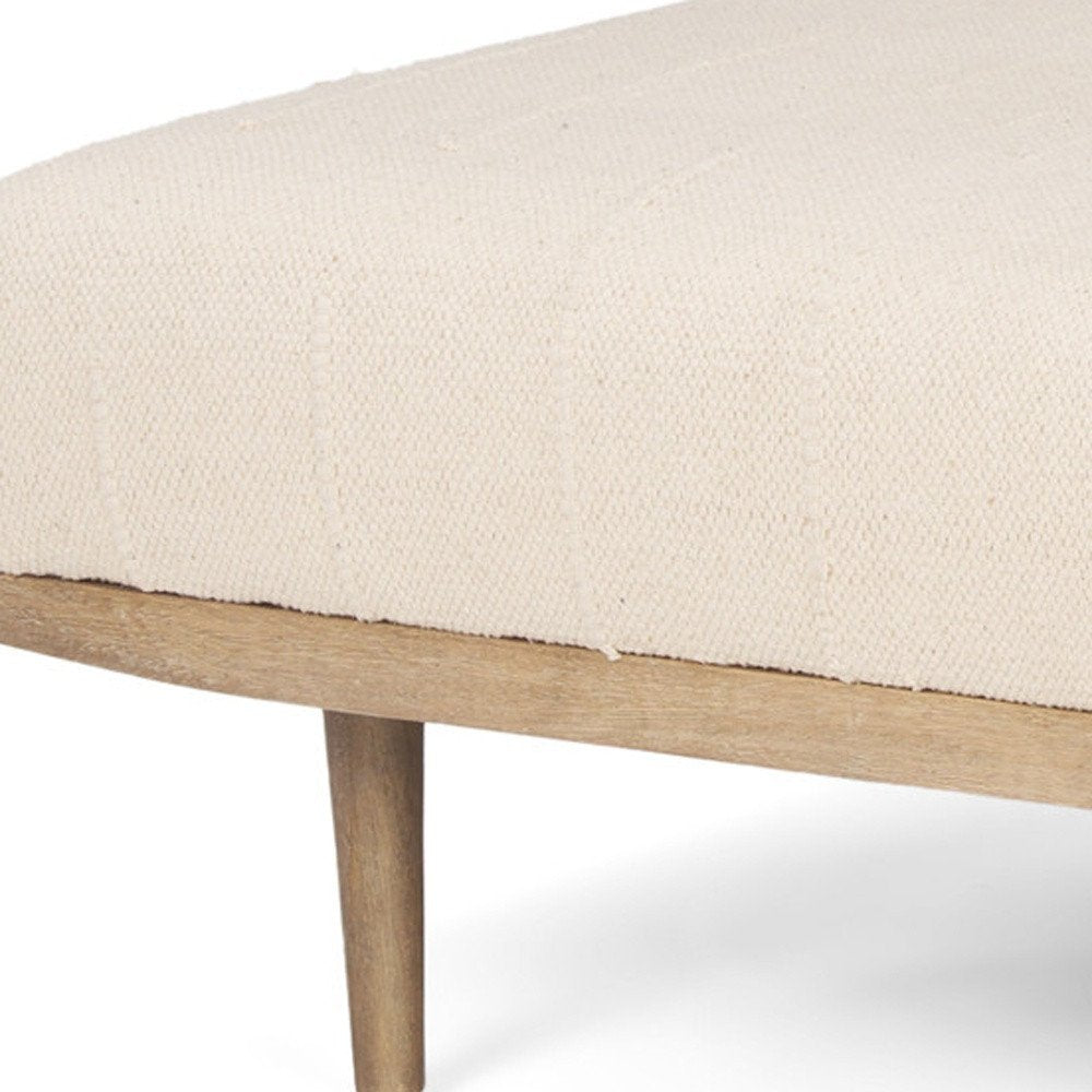 37" Beige Mid-Century Ottoman