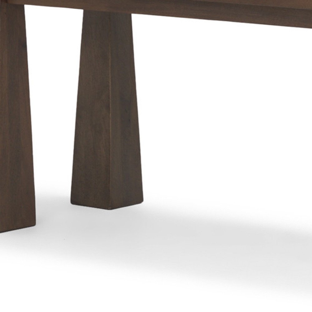 60" Dark Brown Contemporary Wood Bench