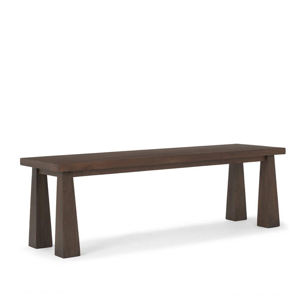 60" Dark Brown Contemporary Wood Bench