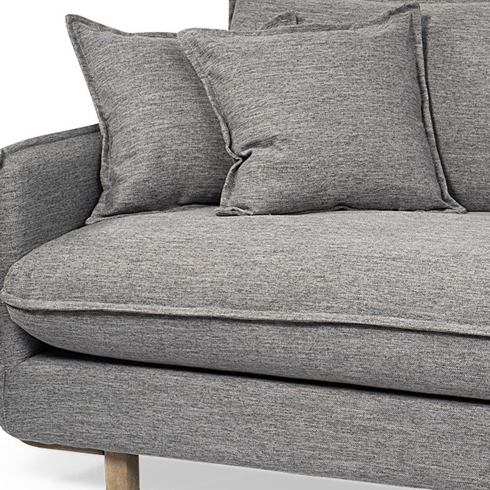 84" Gray Pillowback Contemporary Sofa