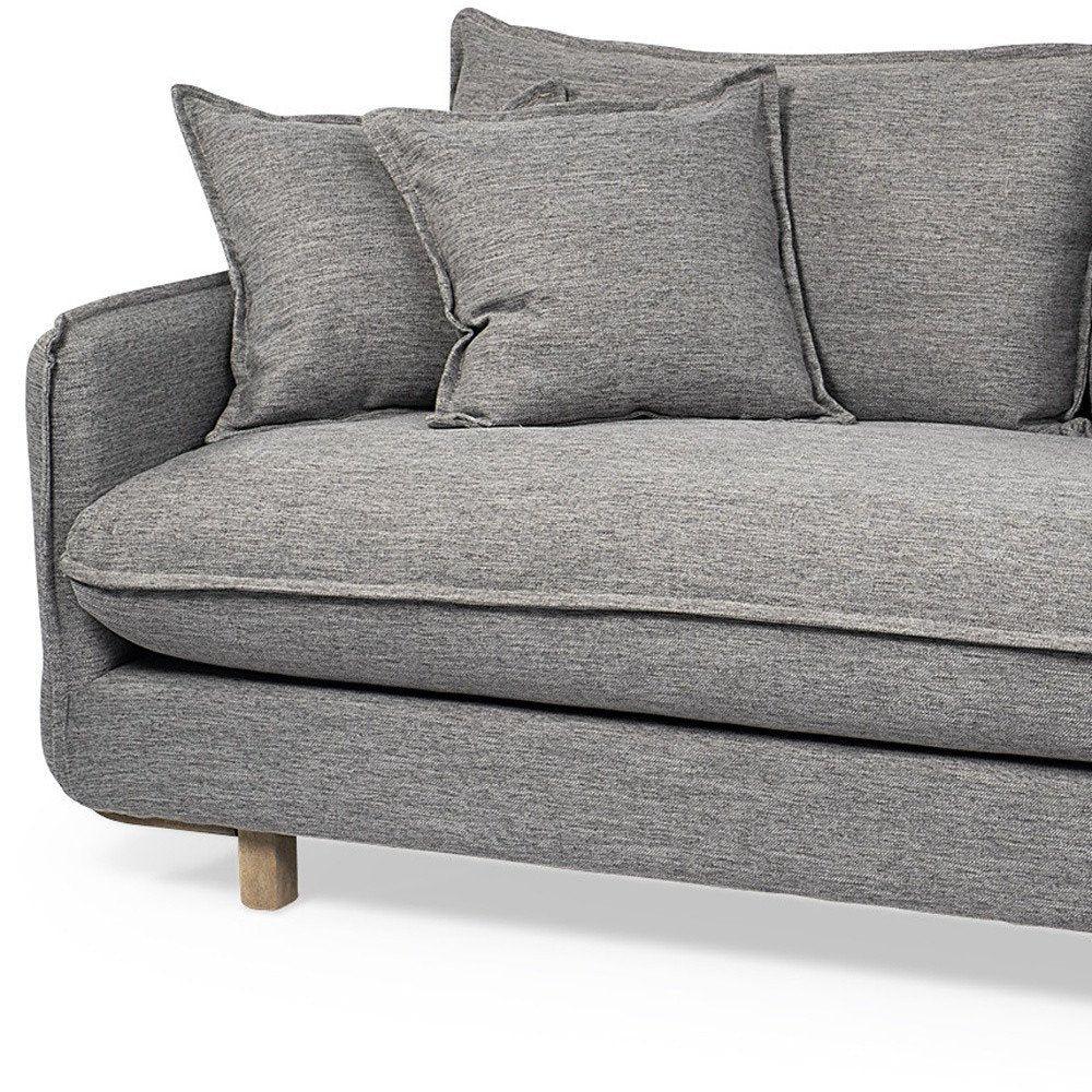 84" Gray Pillowback Contemporary Sofa