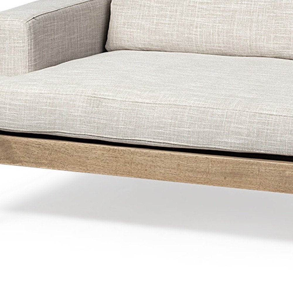 95" Beige Mid-Century Track Arm Sofa