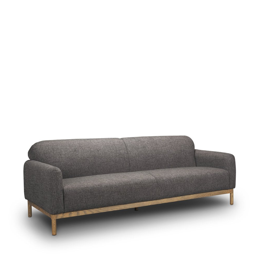 90" Gray Round Arm Simple Sofa