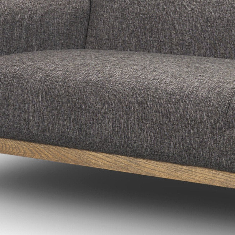 90" Gray Round Arm Simple Sofa