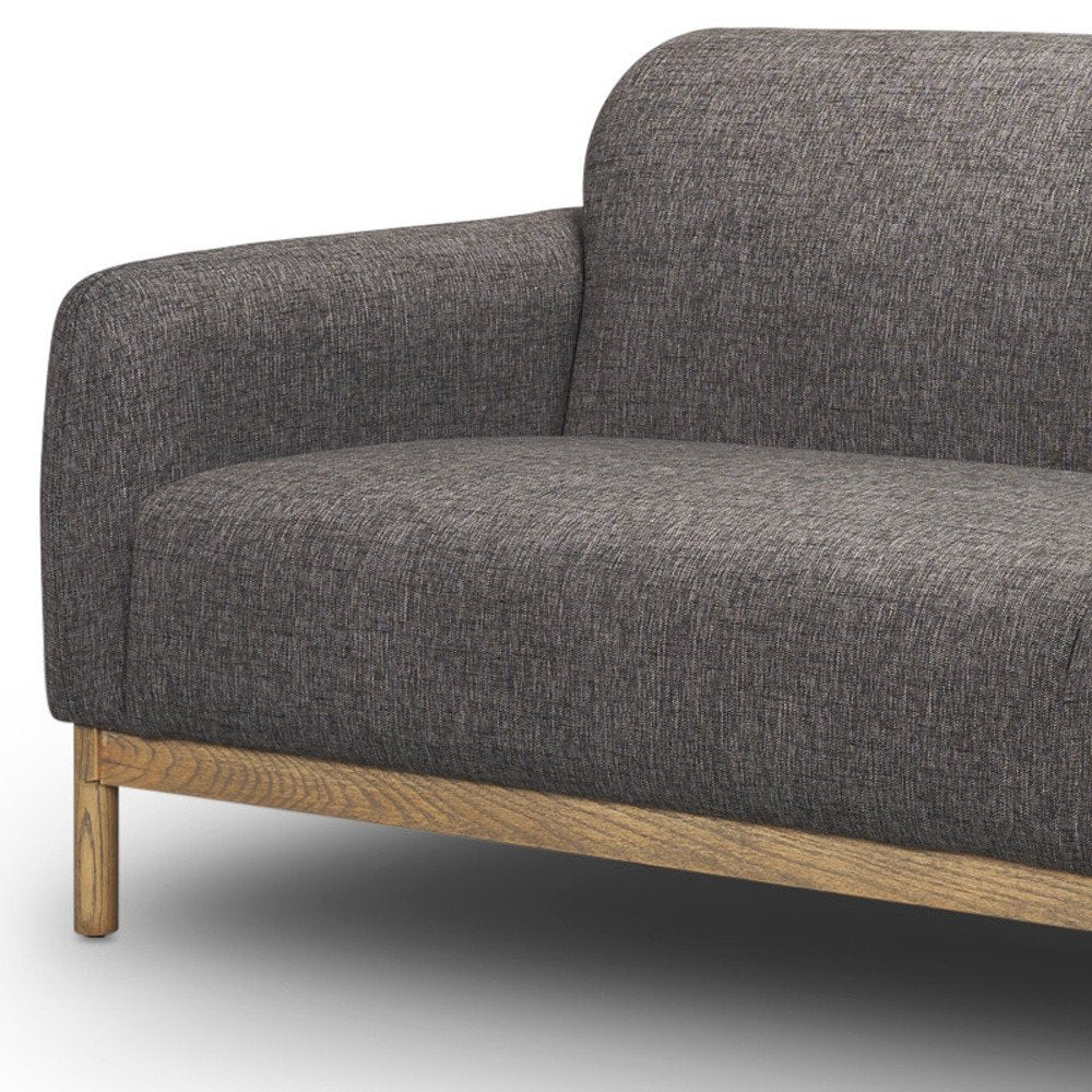 90" Gray Round Arm Simple Sofa