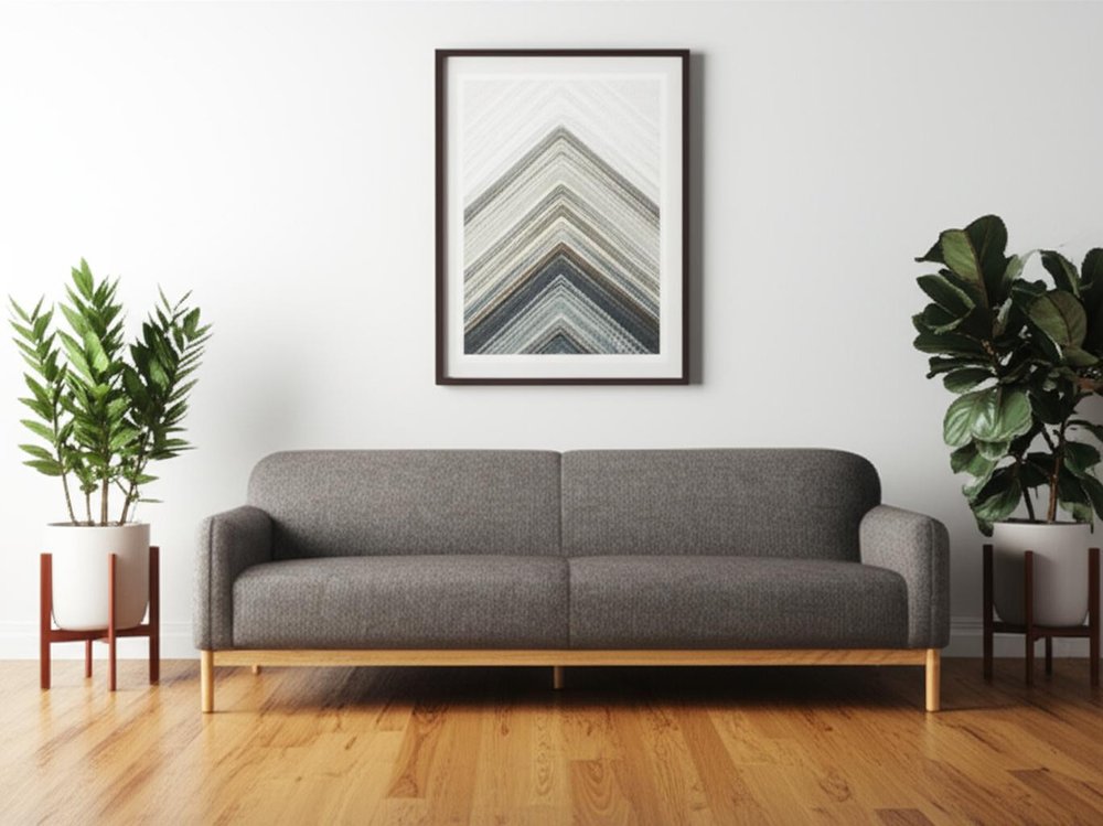 90" Gray Round Arm Simple Sofa