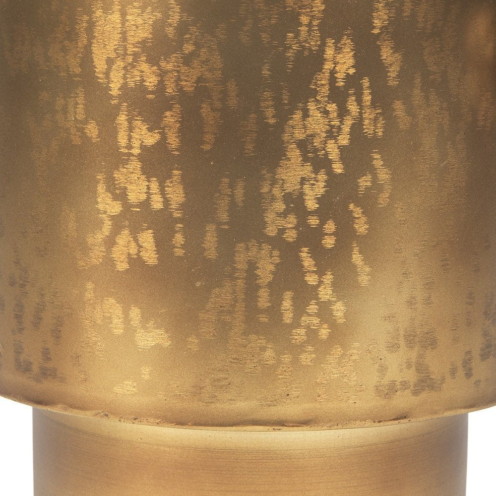 11" Gold Cast Iron Round Table Vase