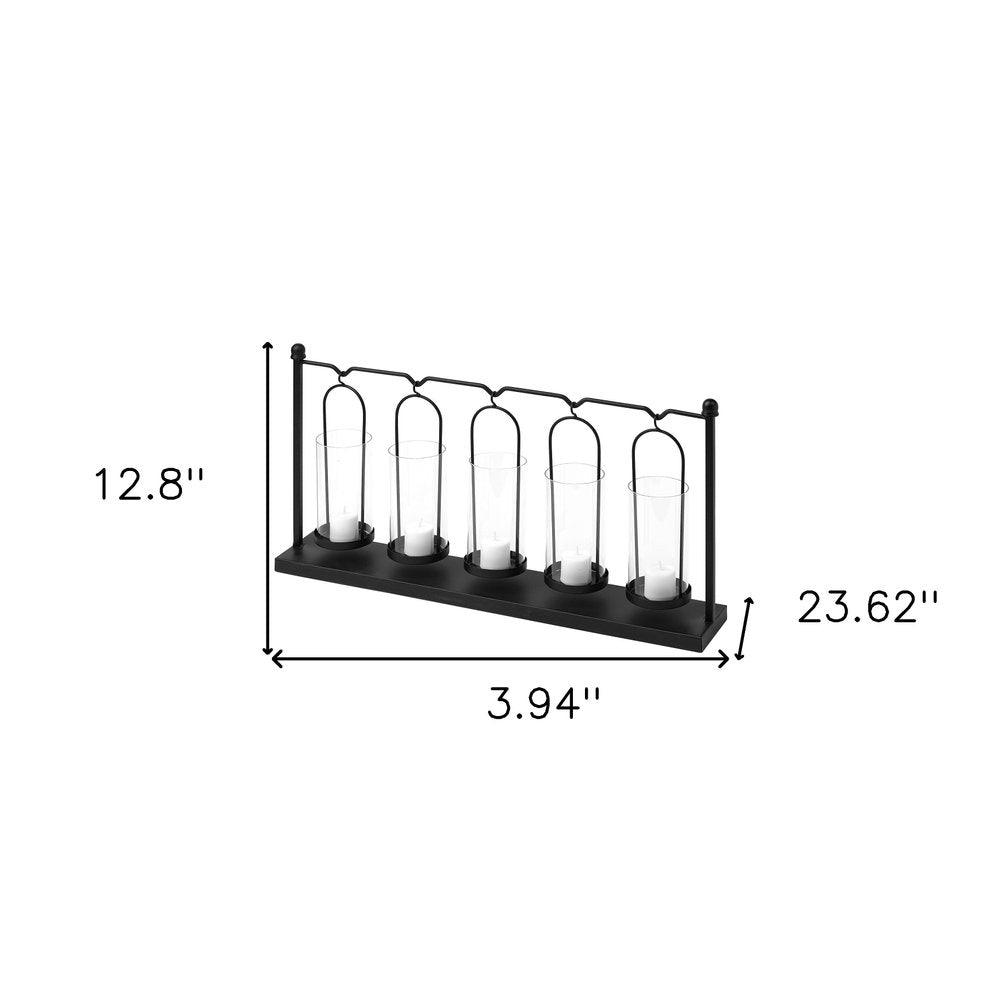 24" Black 5-Candle Votive Candle Holder
