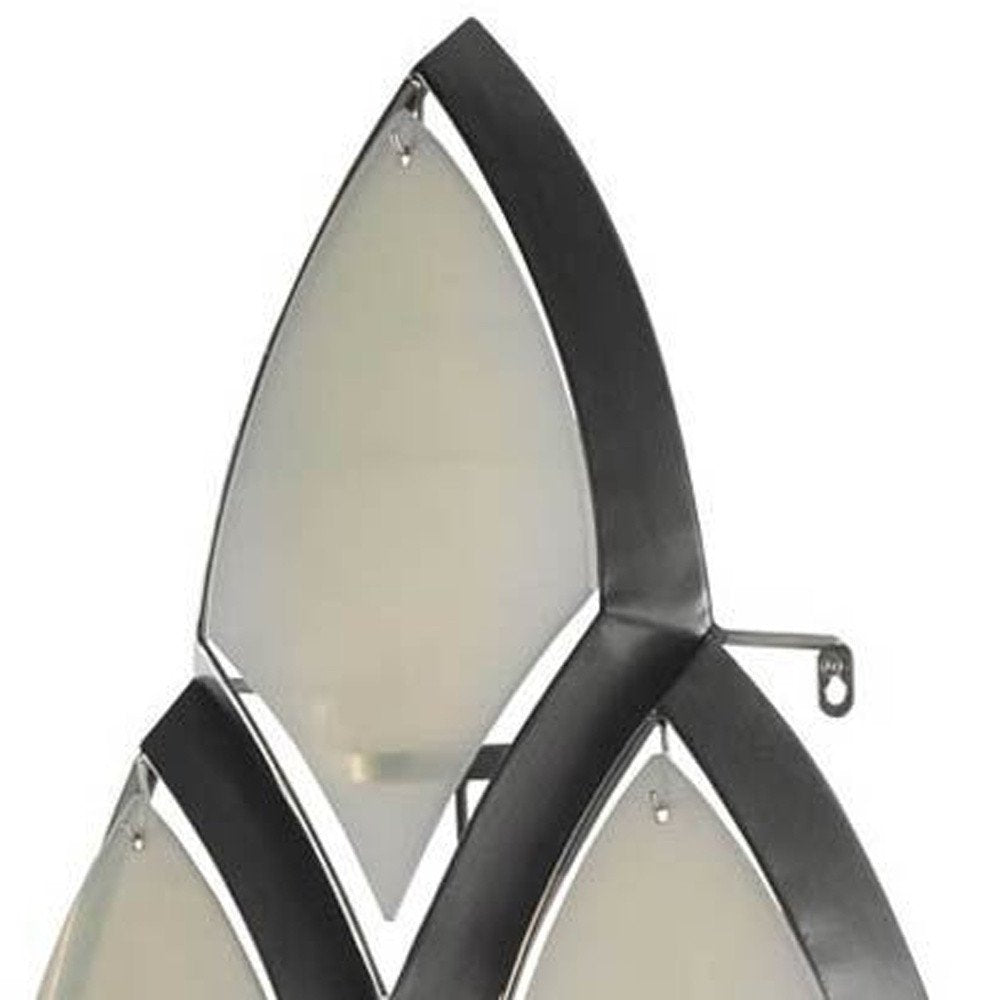 36" Silver and Gray Diamond Metal Wall Sconce Candle Holder