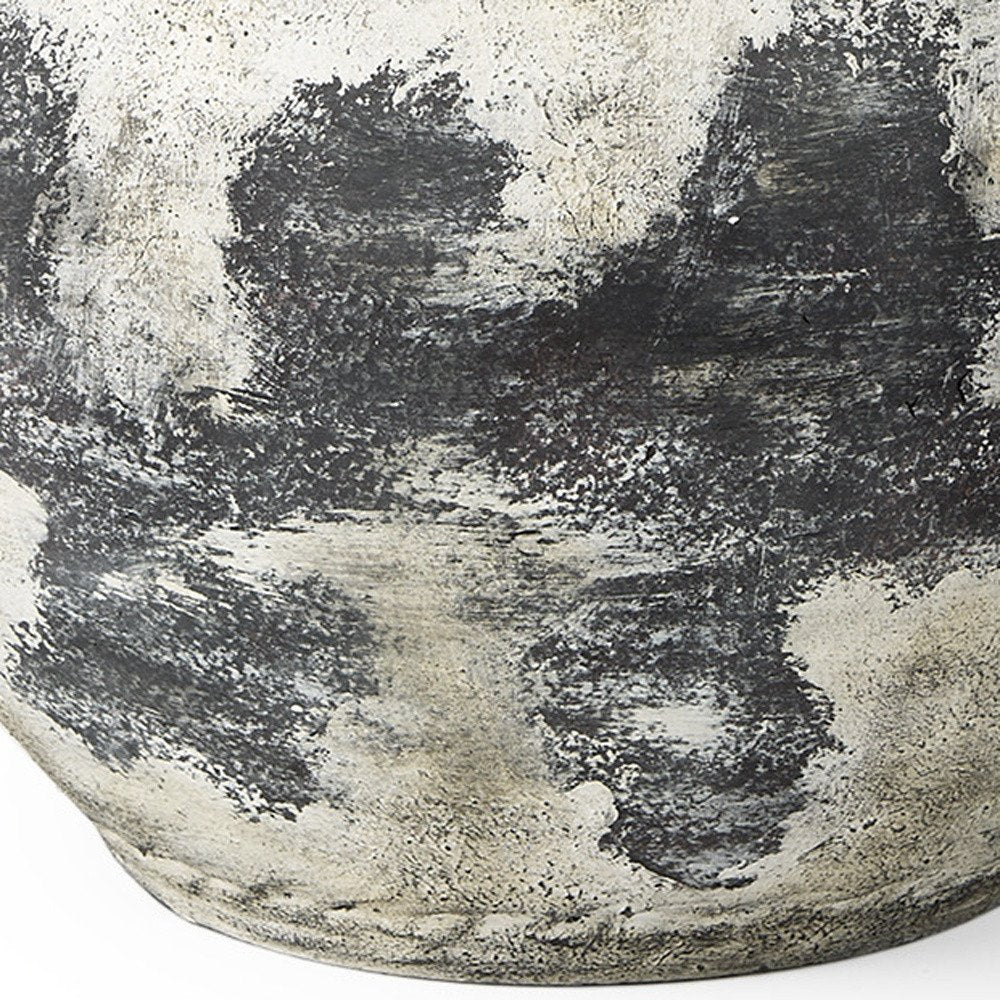 14" Black and White Ombre Amphora Floor Vase