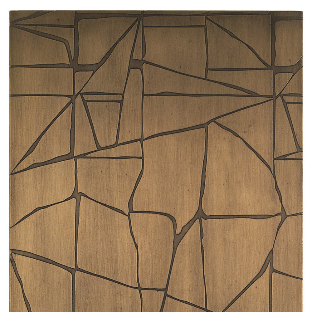 24" x 45" Gold and Black "Roho" Metal Wall Art