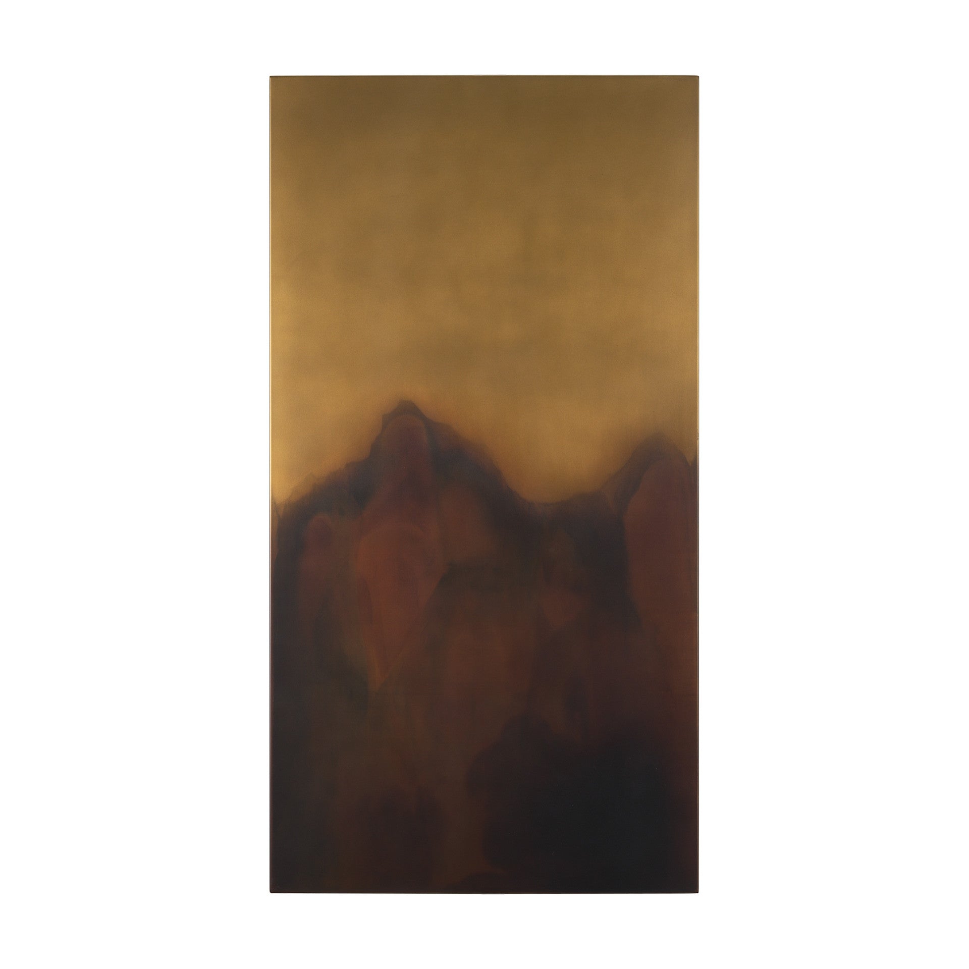 24" x 45" Red and Gold "Rios" Metal Wall Art