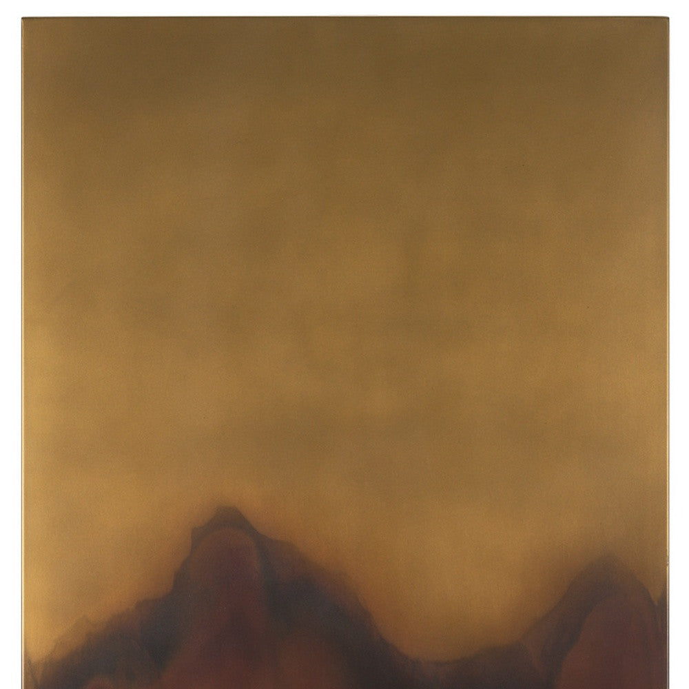 24" x 45" Red and Gold "Rios" Metal Wall Art