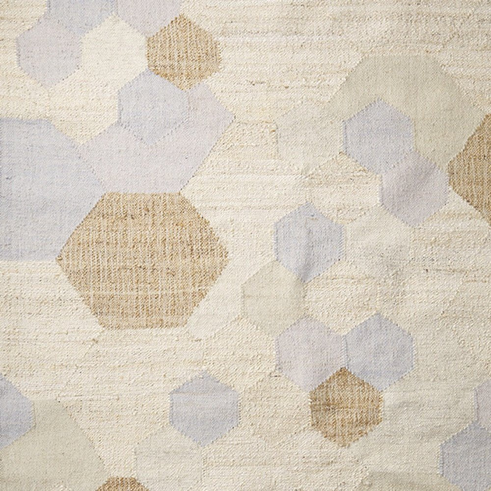 Ivory, Brown ,and Gray Patchwork Hand Woven Cotton Rug