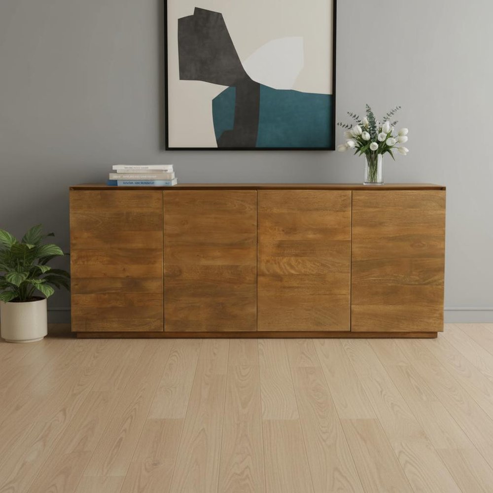80" Brown Simple Mid-Century Sideboard