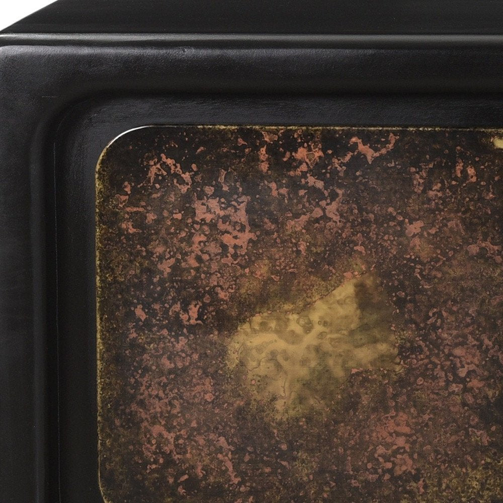 75" Black Rub Finished Art Deco Sideboard