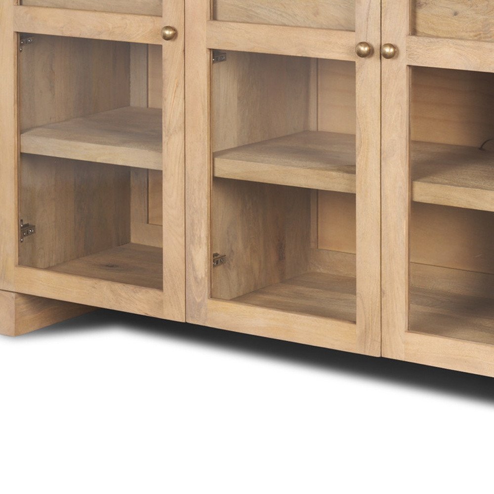 80" Light Brown Coastal Sideboard with Soft Close Doors