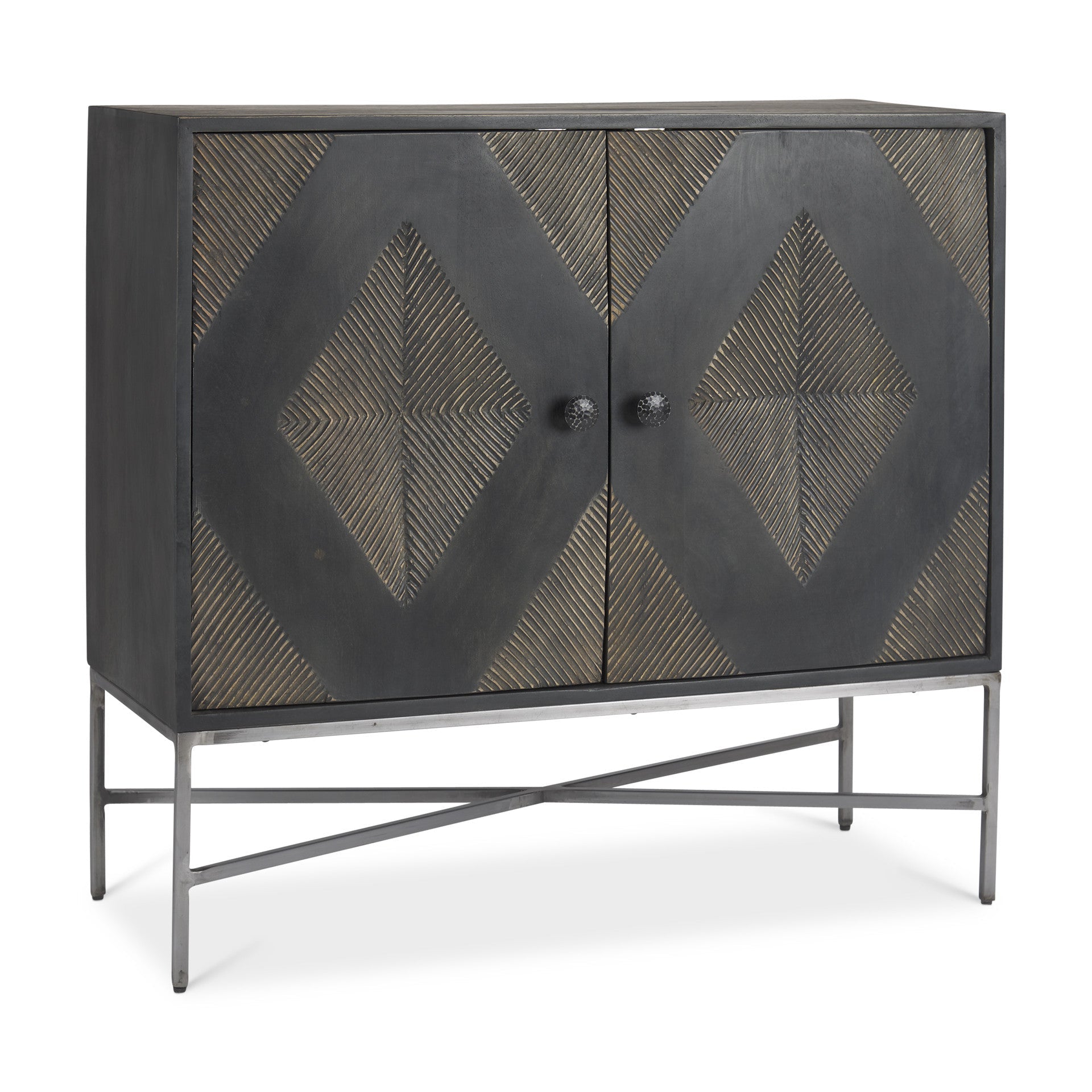 34" Brown Deco Cabinet