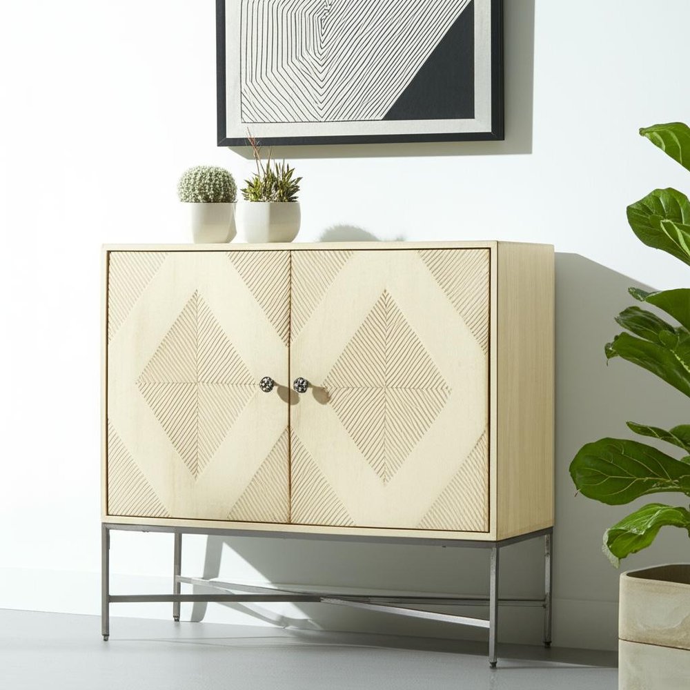 34" Brown Deco Cabinet