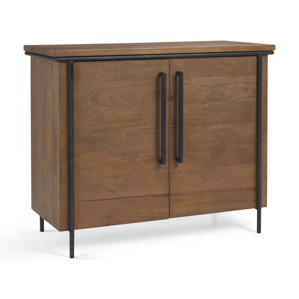 40" Brown and Black Contemporary Cabinet