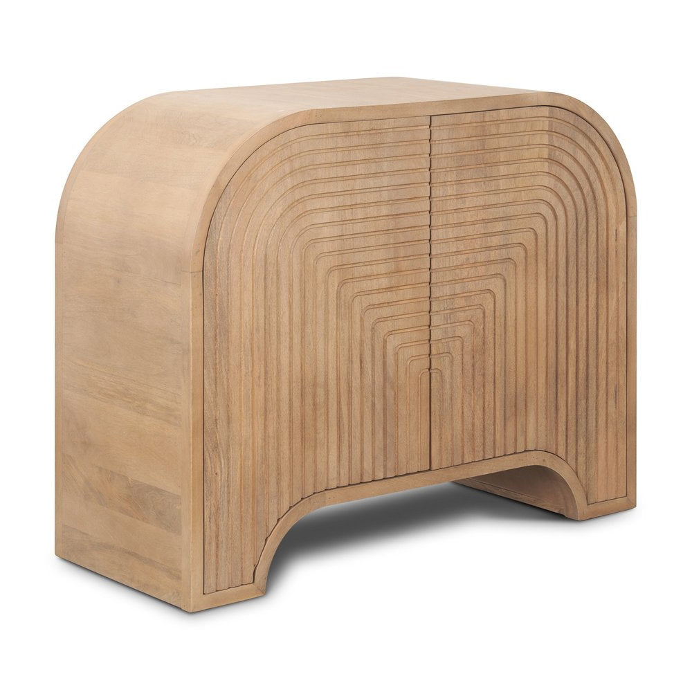 40" Arch Carved Wood Cabinet