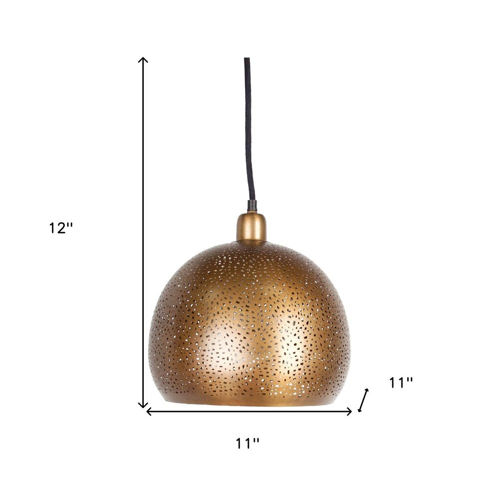 11" Gold Dome Pendant Light