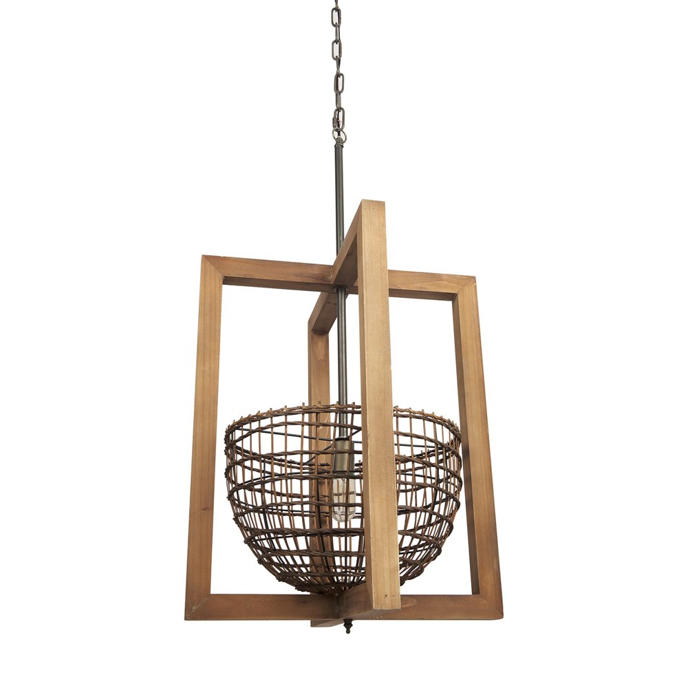 16" Brown Nest Pendant Light