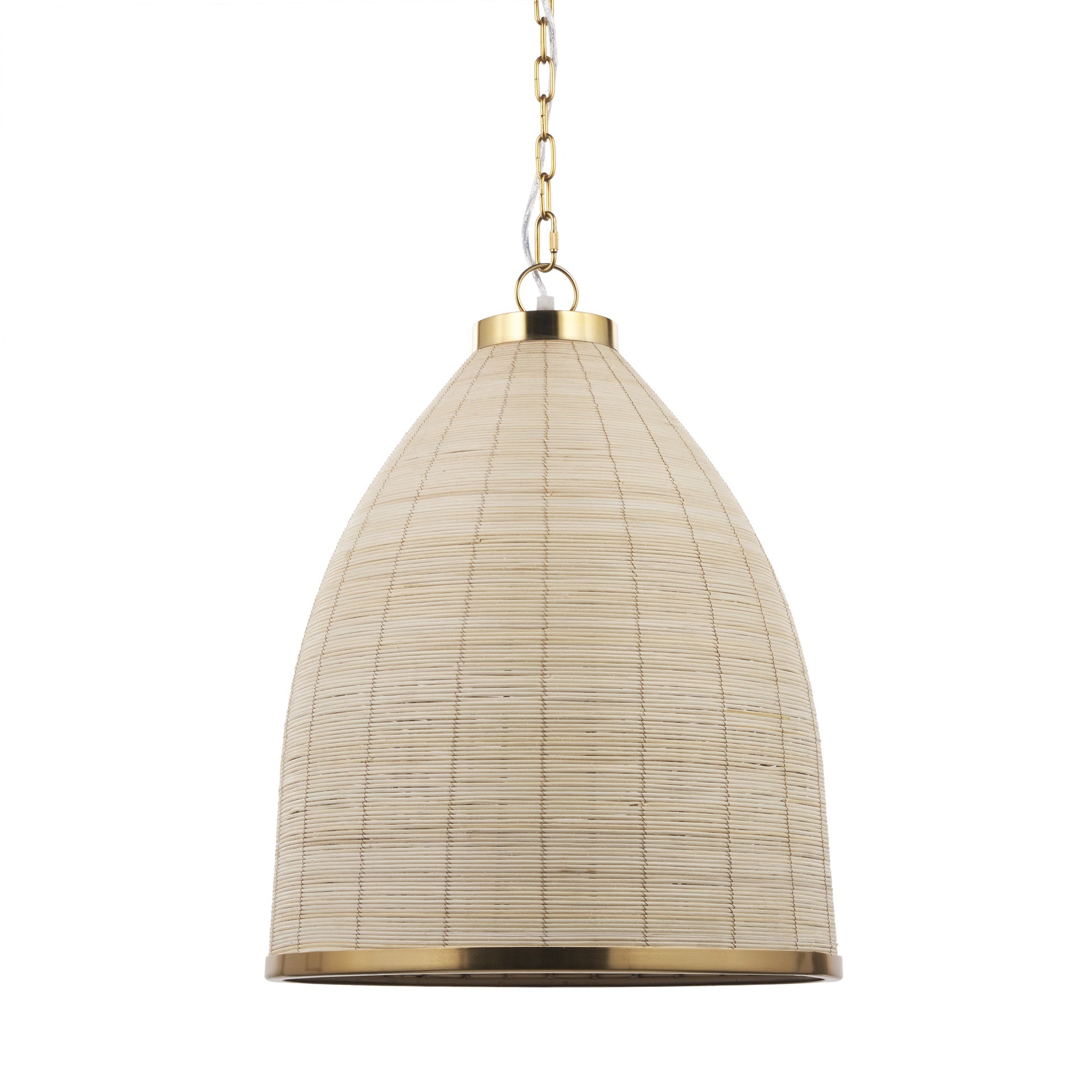 18" Brown Rattan Cone Shade Pendant Lamp